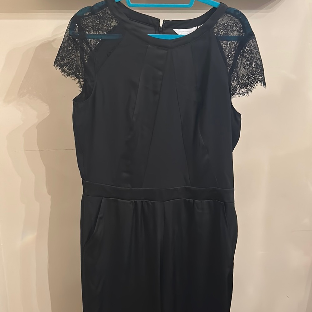 Black Jumpsuit with lace cap sleeve